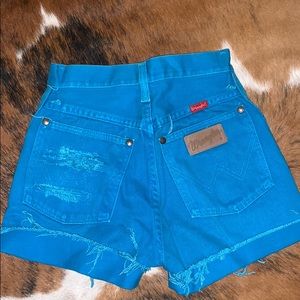 Wrangle turquoise shorts.